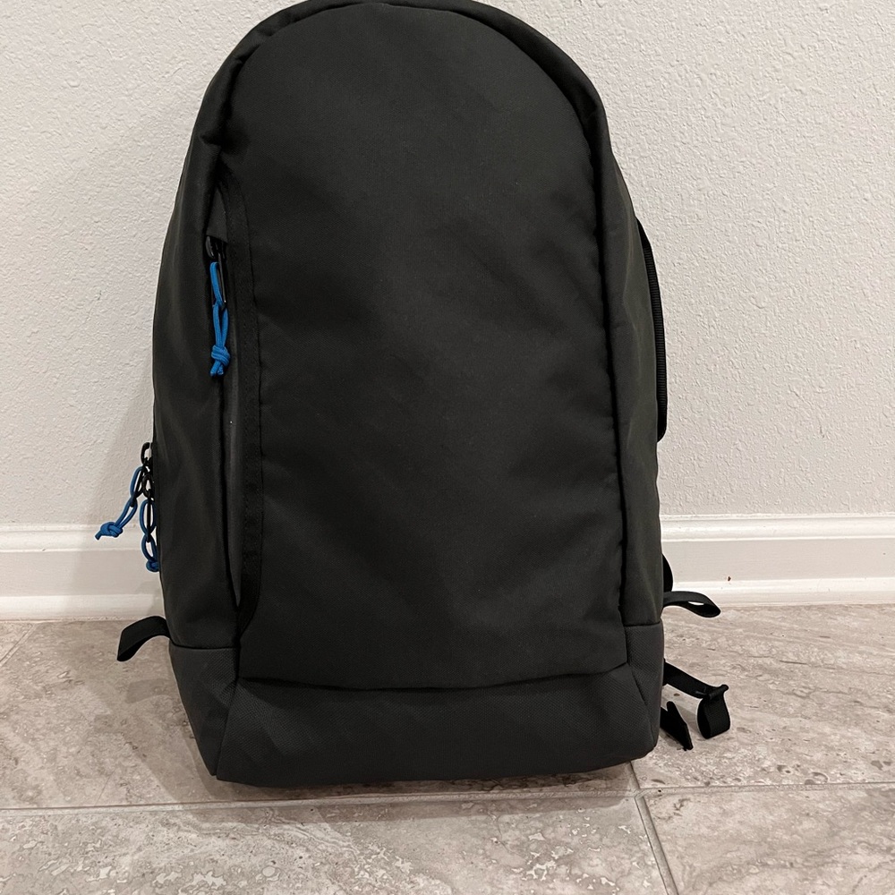 Modern Black Backpack with Blue Details